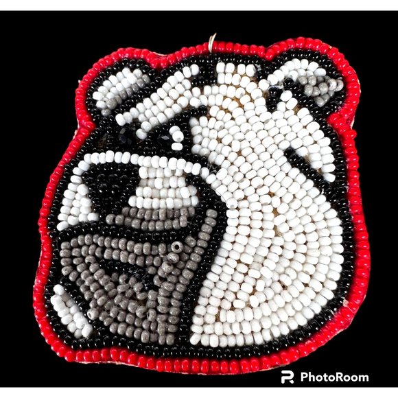 Bulldog Earrings UGA Dawgs University of Georgia Beaded Dangle Post New … - Picture 7 of 12